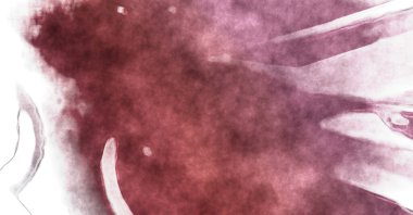 Beyaz arkaplanda soyut renkli suluboya. Dijital resim.