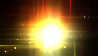 Canlı ve canlı ışık parlamalarının serin arkaplanı. Renkli parlak ışıklar patlama efektiyle görüntülenir. Parlak renkli arkaplan.