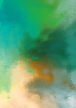 Beyaz arkaplanda soyut renkli suluboya. Dijital resim.