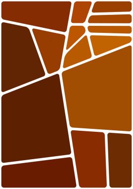 Beyaz boşluğu olan renkli bir çizim. Soyut geometrik desen. Mozaik arka plan. Geometrik çok renkli şekiller.