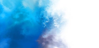 Beyaz arkaplanda soyut renkli suluboya. Dijital resim.