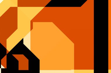 Renkli ve canlı geometrik şekiller katmanları var. Bir teknoloji planının dijital illüstrasyonu. Gelecekçi tasarım şablonu.