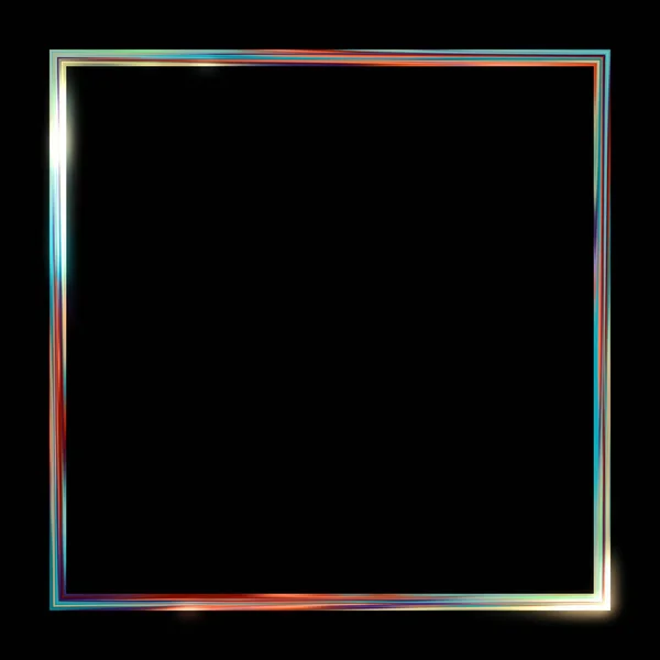 Sfondo Glow Frame Modello Geometrico Incandescente Neon Isolato Sfondo Nero — Foto Stock