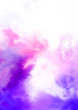 Beyaz arkaplanda soyut renkli suluboya. Dijital resim.