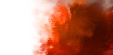 Beyaz arkaplanda soyut renkli suluboya. Dijital resim.