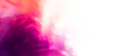 Beyaz arkaplanda soyut renkli suluboya. Dijital resim.