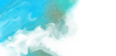 Beyaz arkaplanda soyut renkli suluboya. Dijital resim.