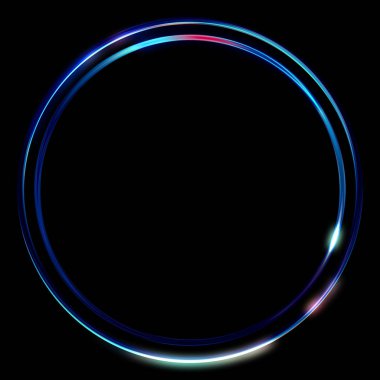 Parlak Çerçeve Arkaplanı. Siyah arkaplanda izole edilmiş parlak geometrik şablon. Soyut 2d illüstrasyon.
