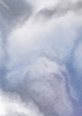 Beyaz arkaplanda soyut renkli suluboya. Dijital resim.