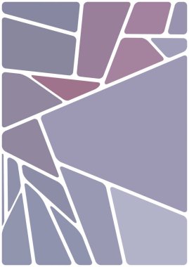 Beyaz boşluğu olan renkli bir çizim. Soyut geometrik desen. Mozaik arka plan. Geometrik çok renkli şekiller.