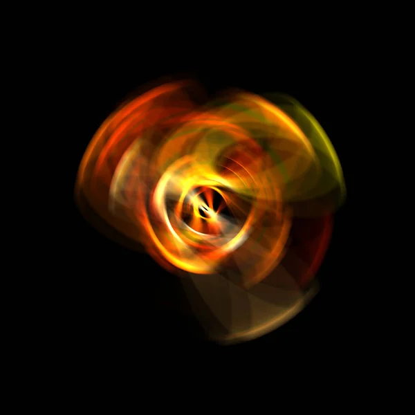 Spinning Rays Light Isolated Black Background Graphic Illustration Glowing Colorful — Stock Photo, Image