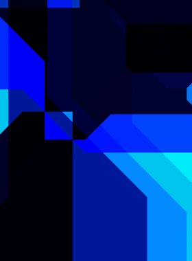 Renkli ve canlı geometrik şekiller katmanları var. Bir teknoloji planının dijital illüstrasyonu. Gelecekçi tasarım şablonu.