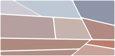 Beyaz boşluğu olan renkli bir çizim. Soyut geometrik desen. Mozaik arka plan. Geometrik çok renkli şekiller.