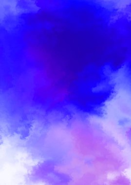 Beyaz arkaplanda soyut renkli suluboya. Dijital resim.