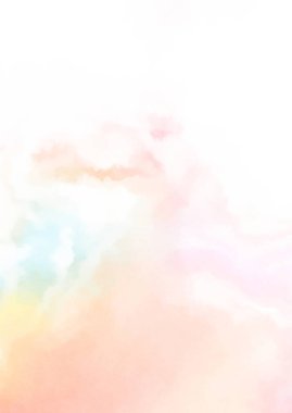 Beyaz arkaplanda soyut renkli suluboya. Dijital resim.