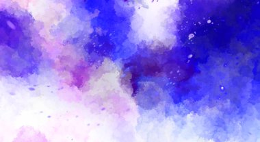 Suluboya arka planda lekeler ve lekelerle boyanmış. Fırça darbesi ile boyanmış. 2d Görüntü.