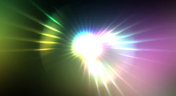 动态移动的闪光 色彩艳丽的灯光背景 具有发光光束和粒子的恒星的振动能量显示 — 图库照片