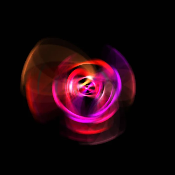 Spinning Rays Light Isolated Black Background Graphic Illustration Glowing Colorful — Stock Photo, Image