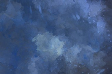 Suluboya arka planda lekeler ve lekelerle boyanmış. Fırça darbesi ile boyanmış. 2d Görüntü.