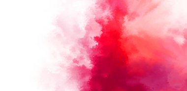 Beyaz arkaplanda soyut renkli suluboya. Dijital resim.