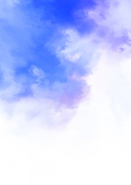 Beyaz arkaplanda soyut renkli suluboya. Dijital resim.