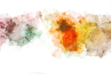 Suluboya arka planda lekeler ve lekelerle boyanmış. Fırça darbesi ile boyanmış. 2d Görüntü.