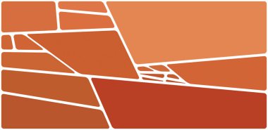 Beyaz boşluğu olan renkli bir çizim. Soyut geometrik desen. Mozaik arka plan. Geometrik çok renkli şekiller.