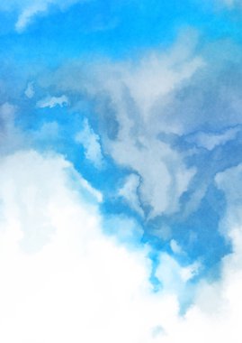 Beyaz arkaplanda soyut renkli suluboya. Dijital resim.