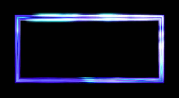 Świecące Tło Ramki Neonowy Świecący Geometryczny Szablon Odizolowany Czarnym Tle — Zdjęcie stockowe