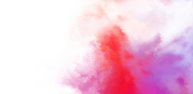 Beyaz arkaplanda soyut renkli suluboya. Dijital resim.