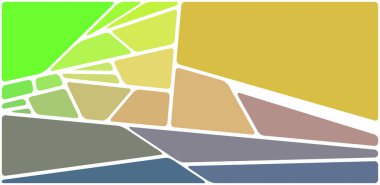 Beyaz boşluğu olan renkli bir çizim. Soyut geometrik desen. Mozaik arka plan. Geometrik çok renkli şekiller.