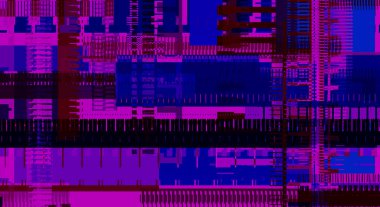 Geometrik çok renkli kesişen çizgiler. Dijital teknolojinin grafiksel çizimi. Soyut arkaplan. 