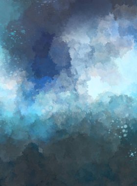 Suluboya arka planda lekeler ve lekelerle boyanmış. Fırça darbesi ile boyanmış. 2d Görüntü.