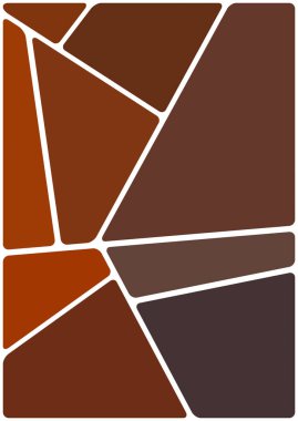 Beyaz boşluğu olan renkli bir çizim. Soyut geometrik desen. Mozaik arka plan. Geometrik çok renkli şekiller.