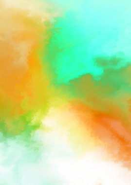 Beyaz arkaplanda soyut renkli suluboya. Dijital resim.