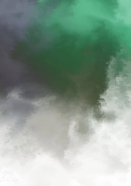 Beyaz arkaplanda soyut renkli suluboya. Dijital resim.