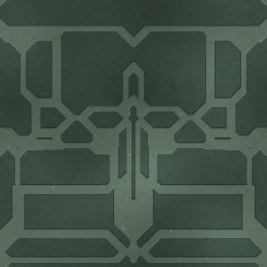 Kusursuz Bilim Kurgu Panelleri. Geleceğin dokusu. Uzay gemisi kaplaması geometrik desen. 3 boyutlu illüstrasyon. Teknoloji konsepti.