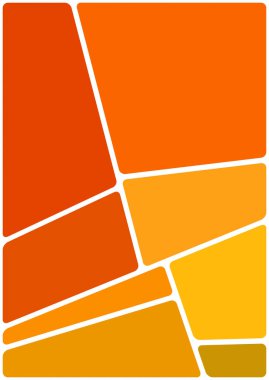 Beyaz boşluğu olan renkli bir çizim. Soyut geometrik desen. Mozaik arka plan. Geometrik çok renkli şekiller.