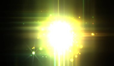 Canlı ve canlı ışık parlamalarının serin arkaplanı. Renkli parlak ışıklar patlama efektiyle görüntülenir. Parlak renkli arkaplan.