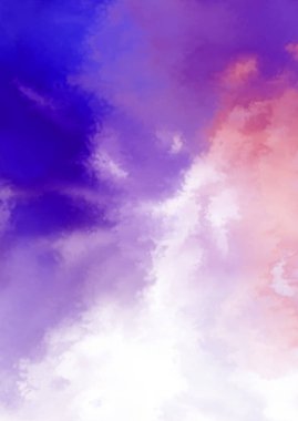 Beyaz arkaplanda soyut renkli suluboya. Dijital resim.