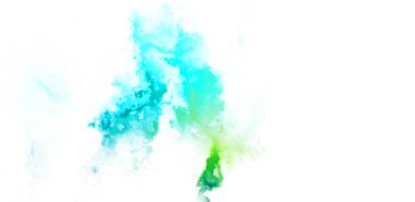 Beyaz arkaplanda soyut renkli suluboya. Dijital resim.