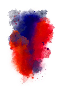 Suluboya arka planda lekeler ve lekelerle boyanmış. Fırça darbesi ile boyanmış. 2d Görüntü.