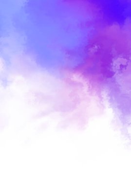 Beyaz arkaplanda soyut renkli suluboya. Dijital resim.