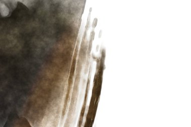 Beyaz arkaplanda soyut renkli suluboya. Dijital resim.