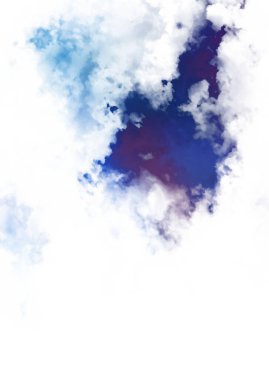 Beyaz arkaplanda soyut renkli suluboya. Dijital resim.