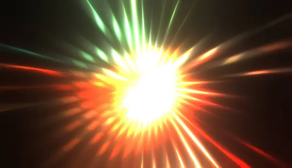 Spectacular Light Show Colorful Vibrant Particle Explotion Glowing Rays Light — ストック写真