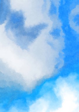 Beyaz arkaplanda soyut renkli suluboya. Dijital resim.