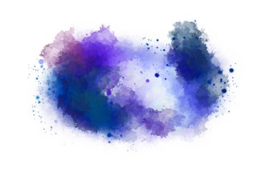 Suluboya arka planda lekeler ve lekelerle boyanmış. Fırça darbesi ile boyanmış. 2d Görüntü.