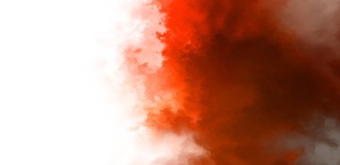 Beyaz arkaplanda soyut renkli suluboya. Dijital resim.