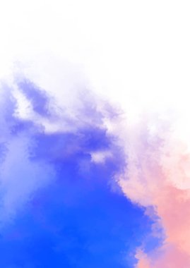 Beyaz arkaplanda soyut renkli suluboya. Dijital resim.